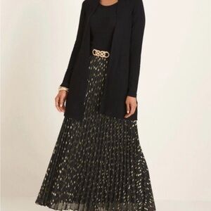 Chico's Black Maxi Skirt with Gold Accents